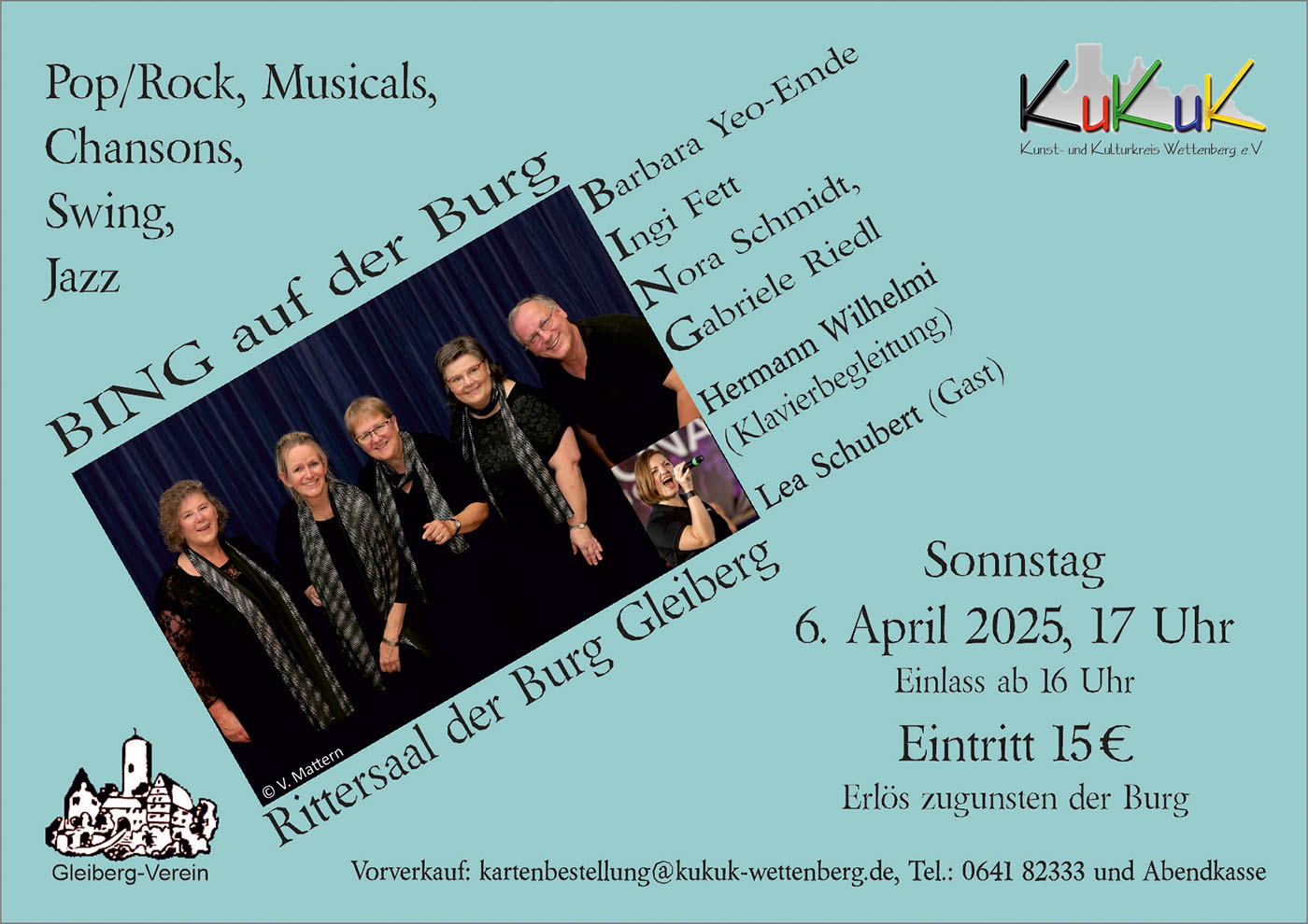 Konzert BING auf der Burg Gleiberg am 2025 wegen Krankheit verschoben.