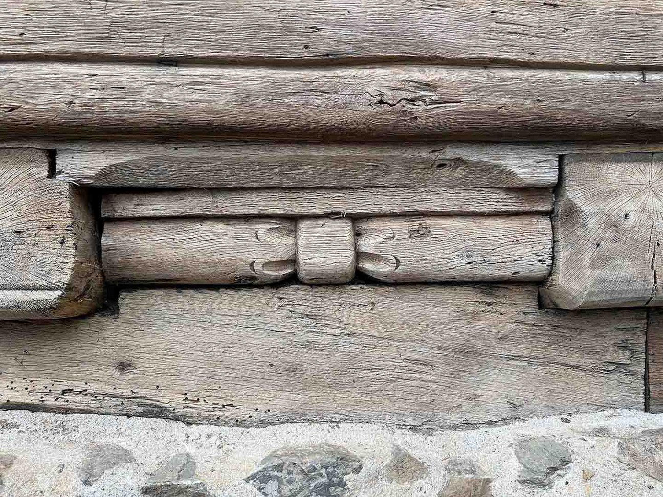 Burg-Gleiberg Fachwerkwand 1650 -Detail Holzhandwerk 17. Jahrhundert
