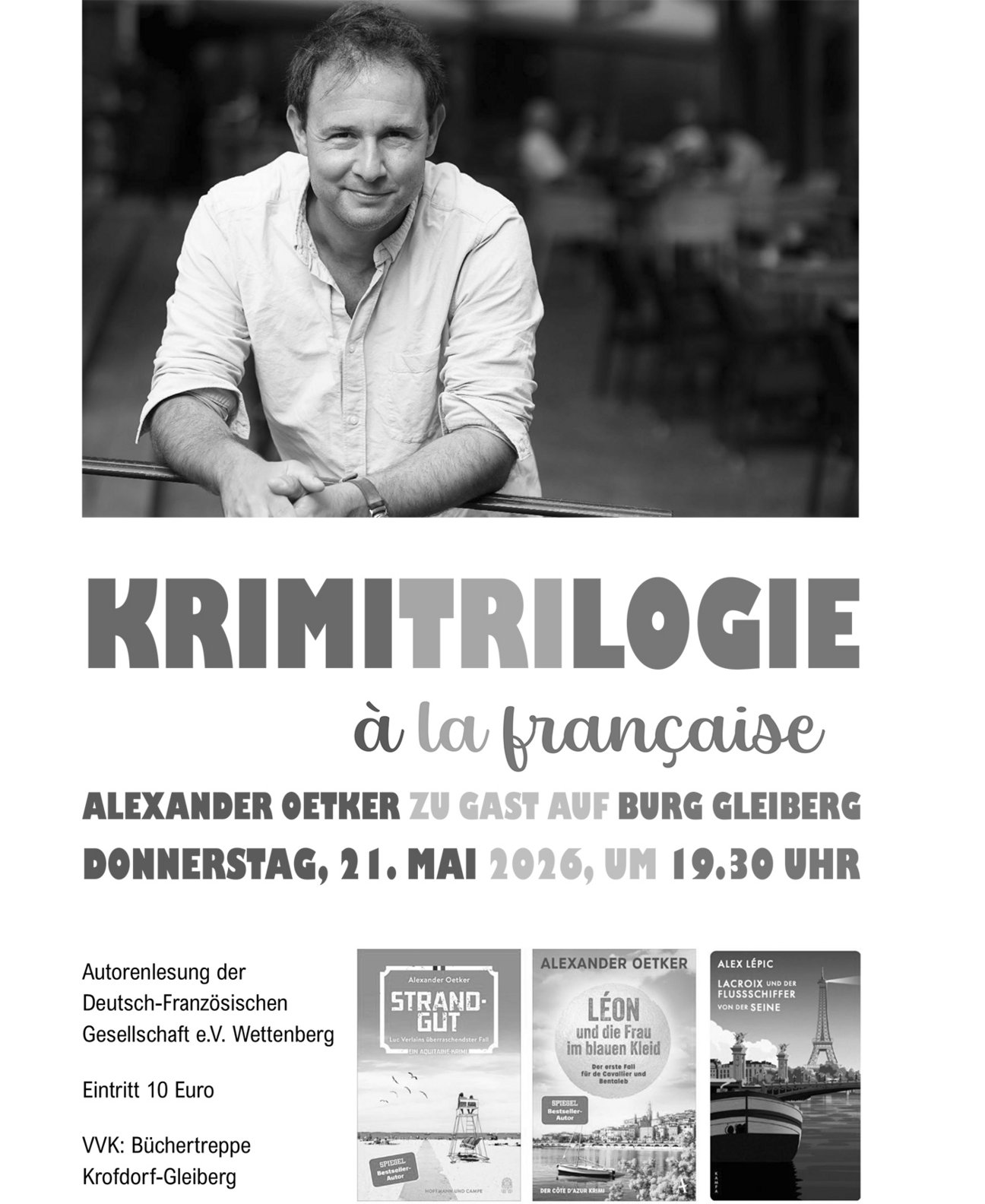 Krimitrilogie auf Burg-Gleiberg: Autorenlesung der Deutsch-Französischen Gesellschaft